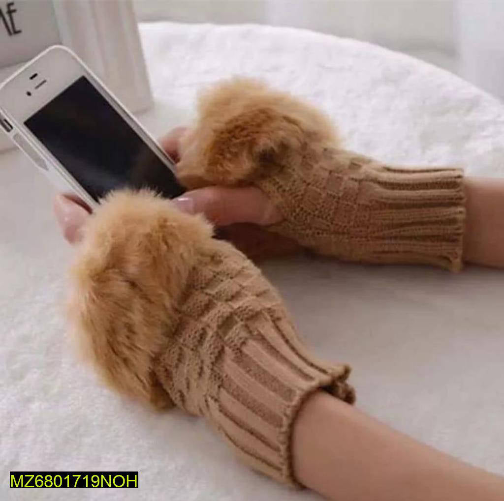 Furry Fingerless Gloves