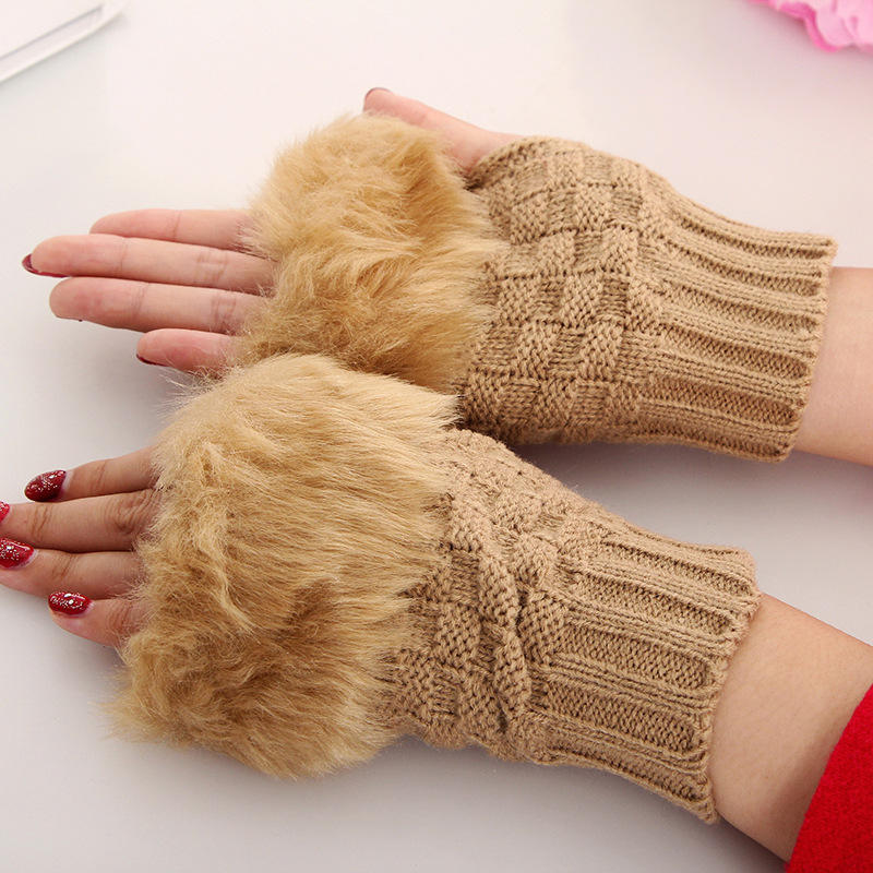 Furry Fingerless Gloves