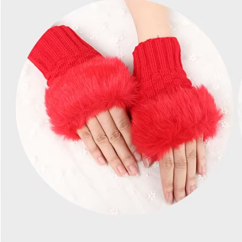 Furry Fingerless Gloves