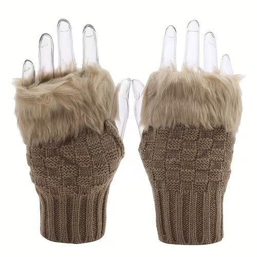 Furry Fingerless Gloves